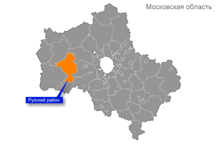 Такси Москва-Руза, карта Рузского района